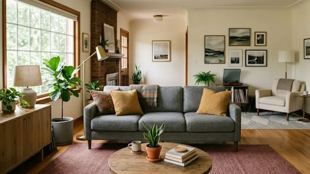 what color rug with light grey couch — blush dusty rose