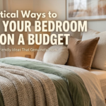 how to make a bedroom feel cozy with warm lighting and layered bedding
