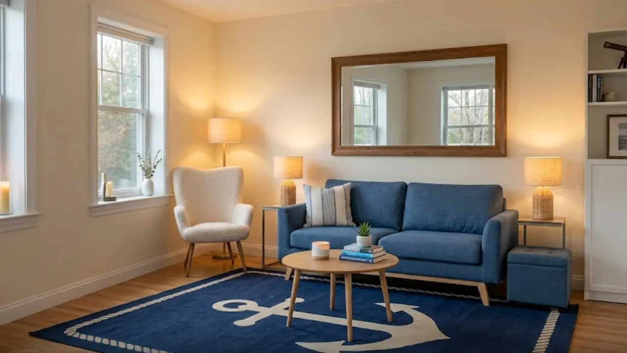 IMgae showing small cozy living room. how to decorate a small living room without clutter