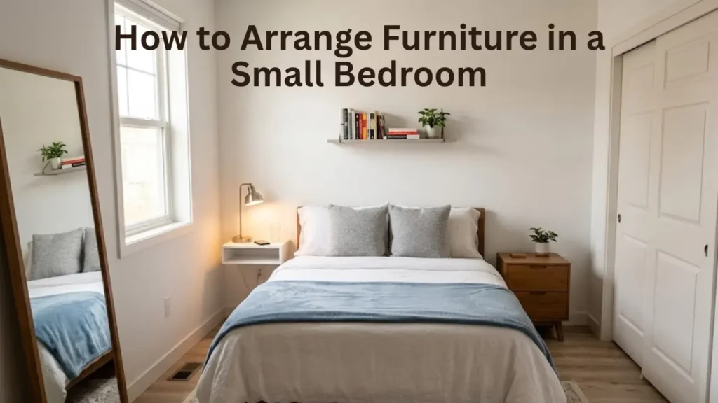 A small bedroom showing how to arrange furniture in a small bedroom
