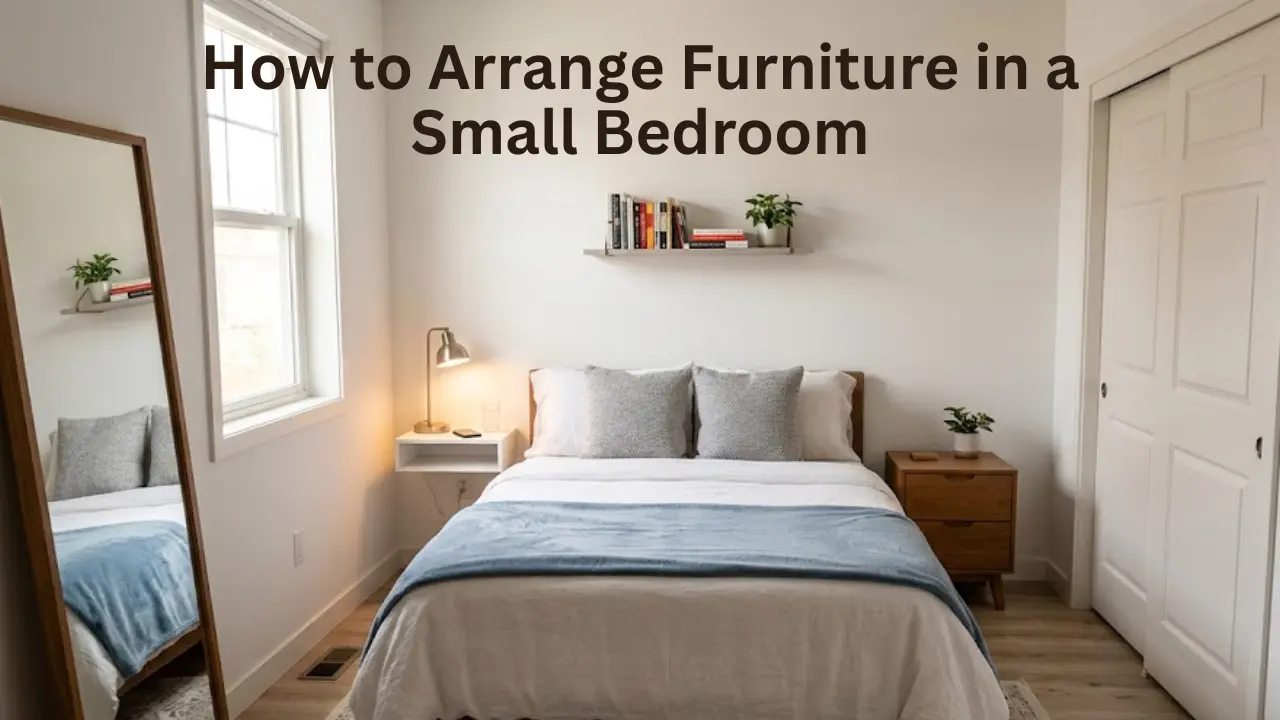 A small bedroom showing how to arrange furniture in a small bedroom