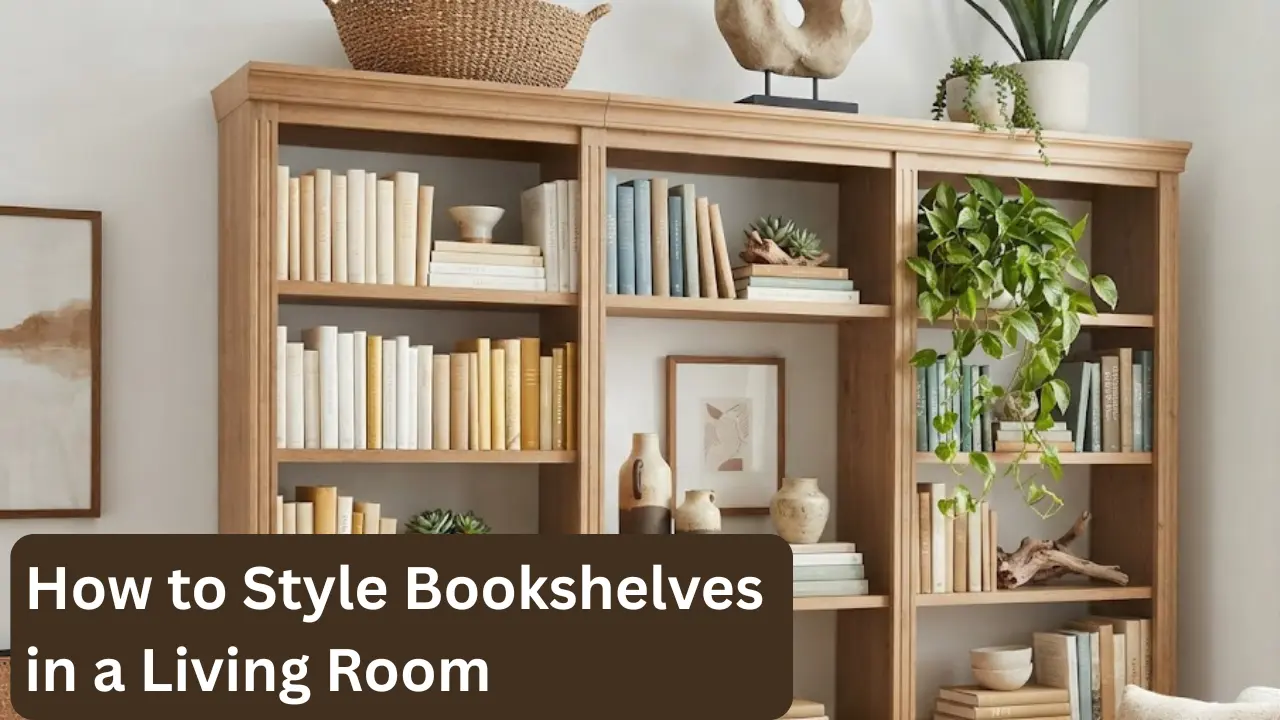 Image shows How to Style Bookshelves in a Living Room